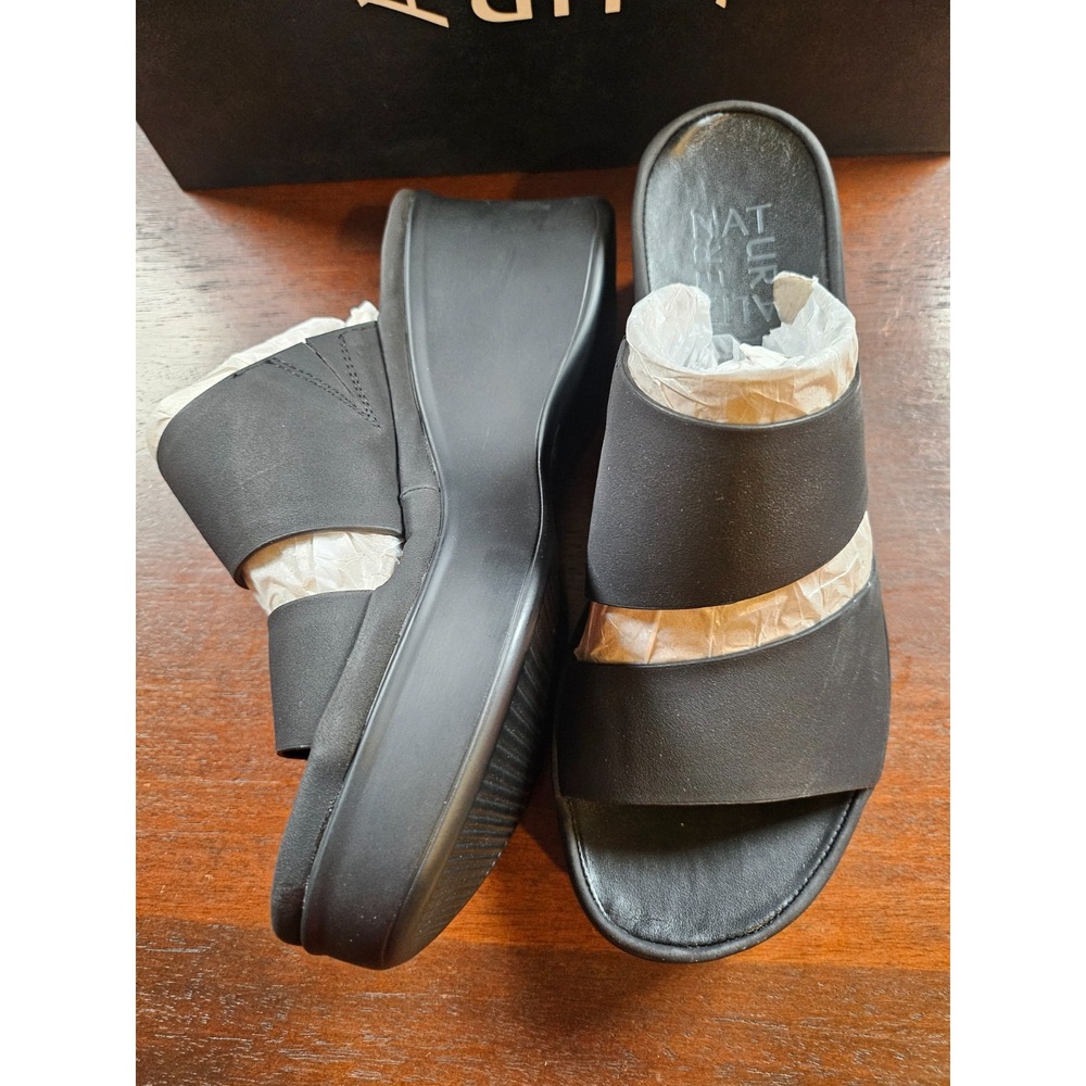 Naturalizer Womens Genn-Rally Black Slide Sandals 5 M New - Picture 2 of 9